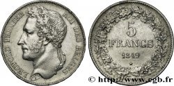 BELGIQUE 5 Francs Léopold Ier tête laurée 1849 