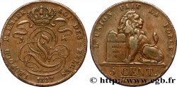 BELGIO 5 Centimes monogramme de Léopold Ier / lion 1837 