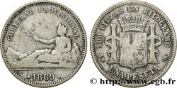 SPAIN 1 Peseta monnayage provisoire (1869) avec mention “Gobierno Provisional” 1869 Madrid VF 