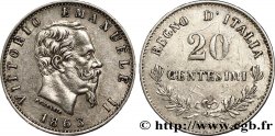ITALY 20 Centesimi Victor Emmanuel II 1863 Milan AU 