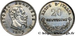 ITALY 20 Centesimi Victor Emmanuel II 1863 Milan AU 