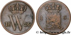 NETHERLANDS 1 Cent  emblème monogramme de Guillaume Ier 1826 Bruxelles VF 