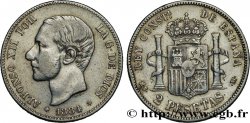 SPAIN 2 Pesetas Alphonse XII / emblème couronné (1884) 1884  VF 