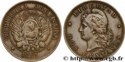 ARGENTINA 2 Centavos emblème / “Liberté” 1891  AU 