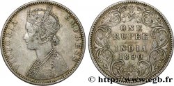 BRITISH INDIA 1 Roupie Victoria 1890  Bombay XF 
