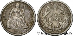 ÉTATS-UNIS D AMÉRIQUE 1 Dime (10 Cents) Liberté assise 1861 Philadelphie