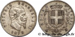 ITALIE 5 Lire Victor Emmanuel II 1875 Milan TTB+ 