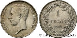 BELGIUM 1 Franc Albert Ier légende française 1913  XF 
