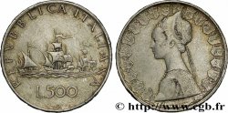 ITALY 500 Lire “caravelles” / dame du style de la renaissance 1959 Rome XF 