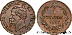 ITALY 1 Centesimo Victor Emmanuel II 1867 Milan AU 