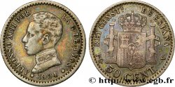SPAIN 50 Centimos Alphonse XIII P.C.-.V. 1904 Madrid XF/AU 
