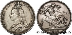 UNITED KINGDOM 1 Crown Victoria buste du jubilé 1887  XF 