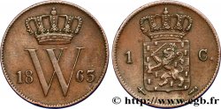 PAYS-BAS 1 Cent emblème monogramme de Guillaume III 1863 Utrecht