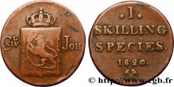 NORVÈGE 1 Skilling au nom de Charles XIV roi de Suède 1820 Kongsberg TB 