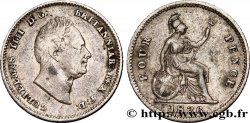 ROYAUME-UNI 4 Pence ou Groat Guillaume IV 1836  TB+ 