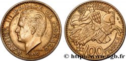 MONACO 100 Francs Rainier III / chevalier Grimaldi 1950 Paris TTB 