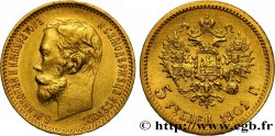 RUSSIE 5 Roubles Nicolas II 1901 Saint-Petersbourg TTB+ 