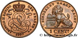 BELGIEN 1 Centime lion monogramme de Léopold II légende en flamand 1907 