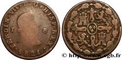 ESPAGNE 8 Maravedis Ferdinand VII 1821 Jubia TB 