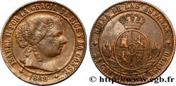 ESPAÑA 2 1/2 Centimos de Escudo Isabelle II 1868 Oeschger Mesdach & CO MBC 