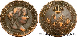 ESPAGNE 5 Centimos de Escudo Isabelle II  1868 Oeschger Mesdach & CO