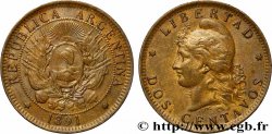 ARGENTINA 2 Centavos emblème / “Liberté” 1891  AU 