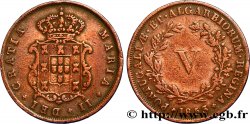 PORTUGAL 5 Réis frappe au nom de Marie II (Maria) 1853  TB+ 