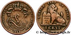 BELGIUM 1 Centime lion monogramme de Léopold Ier 1862 