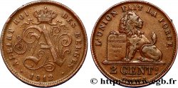 BELGIUM 2 Centimes monogramme d’Albert Ier légende française 1912 