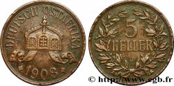 AFRIQUE ORIENTALE ALLEMANDE 5 Heller 1908 Hambourg TTB 