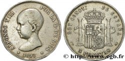 ESPAGNE 5 Pesetas Alphonse XIII 1er type 1891 Madrid TB+ 