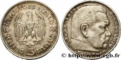 GERMANIA 5 Reichsmark Aigle / Maréchal Paul von Hindenburg 1935 Munich