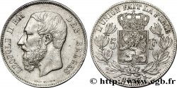 BELGIUM 5 Francs Léopold II 1873 