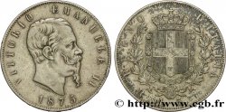 ITALIE 5 Lire Victor Emmanuel II 1875 Milan TTB 