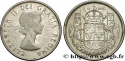 CANADA 50 Cents Elisabeth II 1955  TTB 