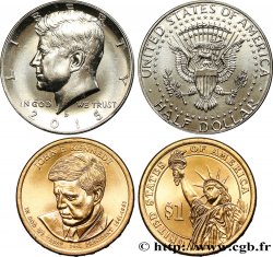 UNITED STATES OF AMERICA Lot de deux monnaies 1/2 et 1 Dollar John F. Kennedy 2015 Denver - D