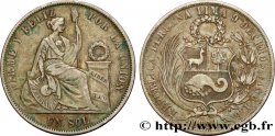 PERU 1 Sol “Liberté” assise 1864 Lima SS 