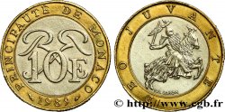 MONACO 10 Francs monogramme de Rainier III / chevalier en armes 1989 Paris SUP 