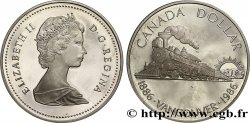 CANADA 1 Dollar proof Elisabeth II / train à vapeur, Vancouver 1986 