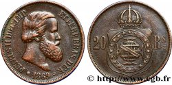 BRAZIL 20 Réis Empereur Pierre II 1869  XF 