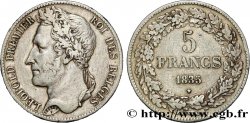 BELGIEN 5 Francs Léopold Ier tête laurée 1835  fSS 