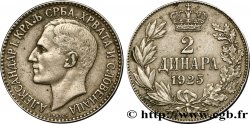 YOUGOSLAVIE 2 Dinara Alexandre Ier 1925 Bruxelles TTB 