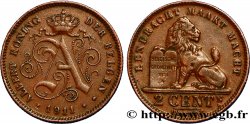 BELGIQUE 2 Centimes monogramme d’Albert Ier légende flamande 1911  TTB 