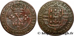 BRAZIL 10 Reis frappe au nom de Jean VI roi du Portugal 1821 Rio de Janeiro VF 