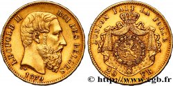 BELGIQUE 20 Francs or Léopold II  4e type 1870 Bruxelles