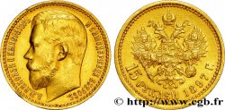 RUSSIE 15 Roubles Nicolas II 1897 Saint-Petersbourg TTB+ 