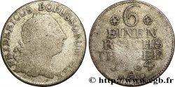 ALLEMAGNE - PRUSSE 1/6 Thaler Frédéric II 1764 Berlin B+ 