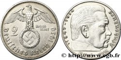 ALLEMAGNE 2 Reichsmark aigle surmontant une swastika / Maréchal Paul von Hindenburg 1939 Stuttgart - F