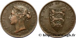 JERSEY 1/12 Shilling Reine Victoria / armes du Baillage de Jersey 1877 Heaton SS 