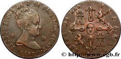 ESPAGNE 8 Maravedis Isabelle II 1837 Jubia TTB 